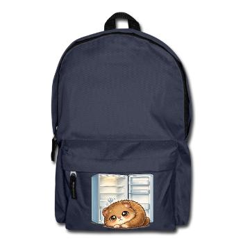 Small cat in front of open refrigerator - Backpack - navy - Front