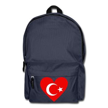Heart with Turkish flag - Backpack - navy - Front
