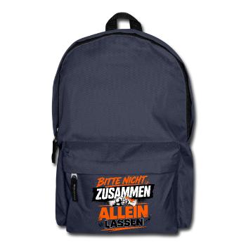 Bitte nicht zusammen allein lassen für Papa - Rucksack - Navy - Vorne