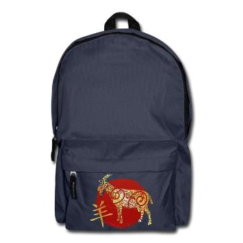 Goat Chinese Zodiac Horoscope - Backpack - navy - Front