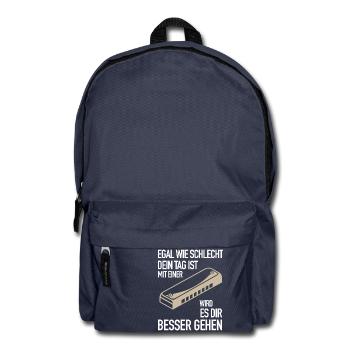 Geschenk schlechter Tag mit Mundharmonika geht - Rucksack - Navy - Vorne