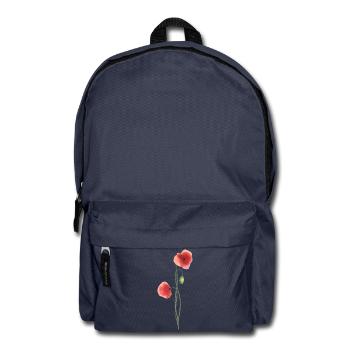 Blume: roter Mohn - Rucksack - Navy - Vorne