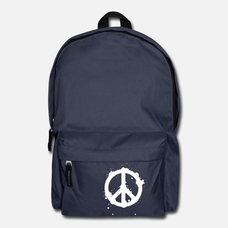 Peace - Symbol - Peace Sign - Backpack - navy