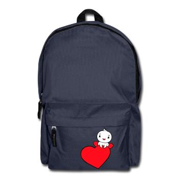 Duck Sitting On Big Heart Valentine's Day Love Sweet - Backpack - navy - Front