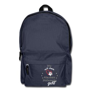 Die mit dem Alaskan Malamute geht Hund Geschenk - Rucksack - Navy - Vorne