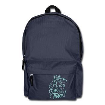 pregnant baby child born birth gift idea - Backpack - navy - Front