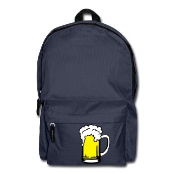 Bier mit Schaum, Bierkrug - Rucksack - Navy - Vorne