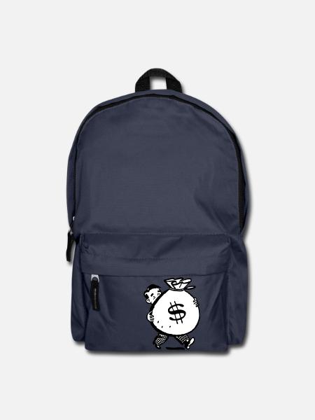 Geld Mensch Geschenkidee Sack groß viel Cartoon - Rucksack - Navy