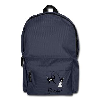 Gotcha! (Braut Angelt Ehemann / JGA) - Rucksack - Navy - Vorne