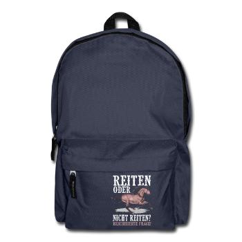 Pferd - Reiten oder nicht reiten bescheuerte Frage - Rucksack - Navy - Vorne