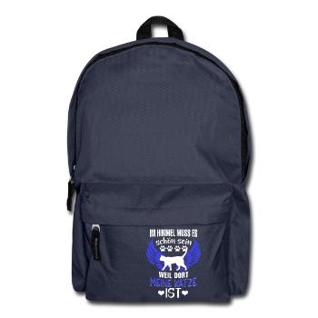 Katze - Meine Katze wartet im Himmel auf mich - Rucksack - Navy - Vorne
