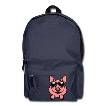 Lunette sympathique drôle de cochon - Sac à dos - bleu marine - Devant