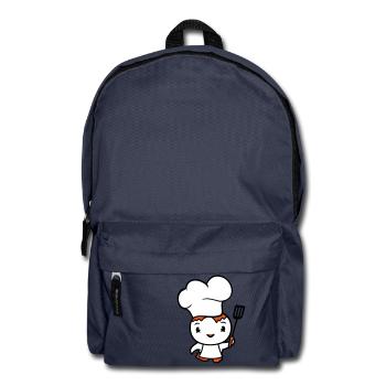 Bird Chef Hat Duck Delicious Hunger Food Cute - Backpack - navy - Front