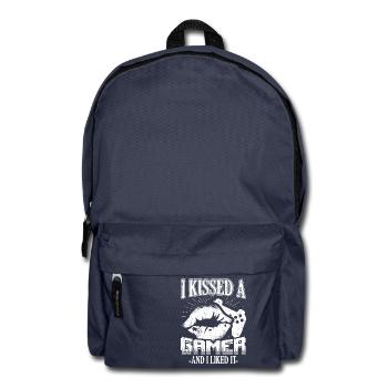 Funny Gamer Gaming Shirt Kissed A Gamer - Rucksack - Navy - Vorne