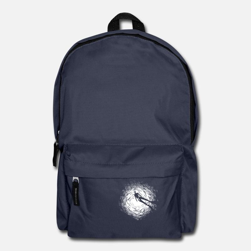 Plongeur apnee entouré de poisson - Sac à dos - bleu marine