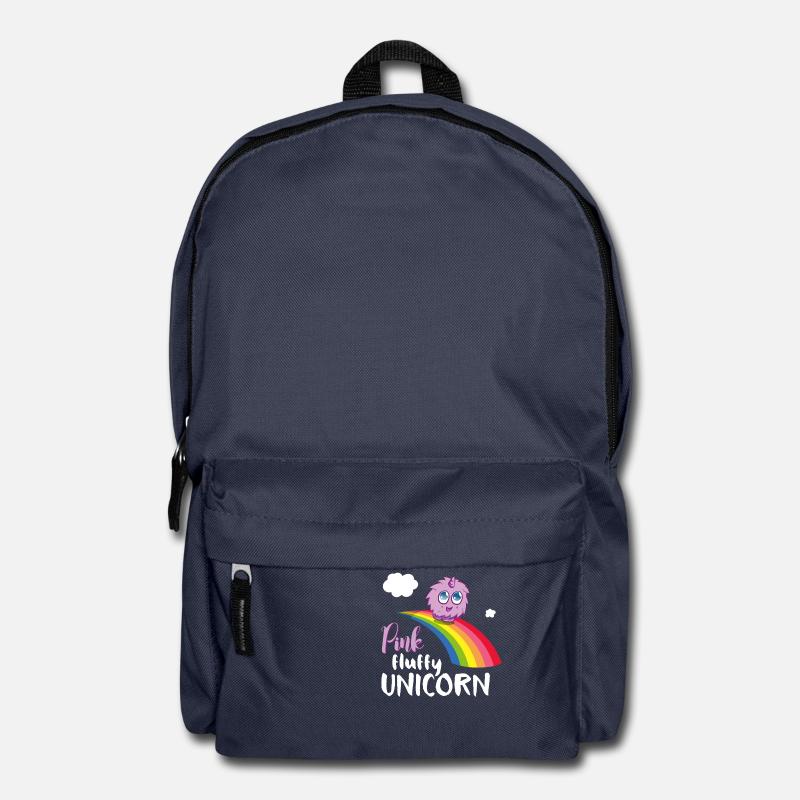 Pink fluffy Unicorn - Backpack - navy