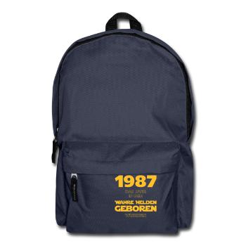 1987 - das Geburtsjahr wahrer Helden! - Rucksack - Navy - Vorne