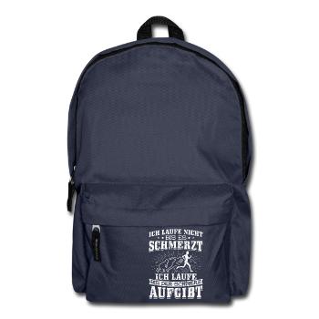 Laufen Läufer Lauf Shirt T-Shirt Bis Schmerz - Rucksack - Navy - Vorne