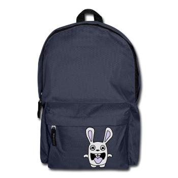 drawing cute rabbit stupid comic style cartoon fun - Backpack - navy - Front