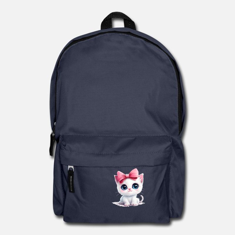 Süße Katze mit Schleife am Kopf - Rucksack - Navy
