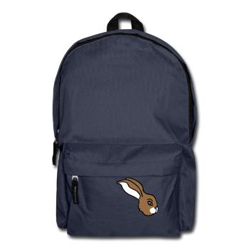 Bunny face peeking sideways profile side view - Backpack - navy - Front