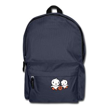 2 Birds Playing Basketball Together Fun Sports Cute - Backpack - navy - Front