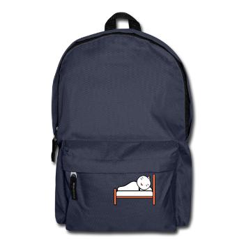 Vogel schläft Bett müde Nacht erholen Decke Faul - Rucksack - Navy - Vorne