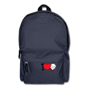 J’aime oiseau coeur symbole amour heureux mignon - Sac à dos - bleu marine - Devant
