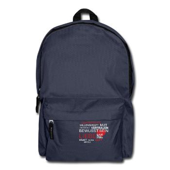 Motivationsshirt dunkel mit Herz - Rucksack - Navy - Vorne