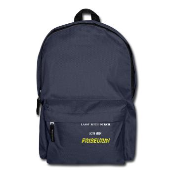 Lasst mich durch, ich bin FRISEURIN Geschenkidee - Rucksack - Navy - Vorne