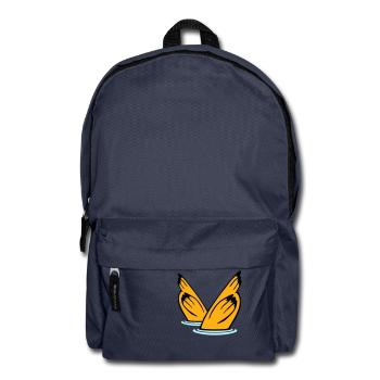 2 ducks diving underwater head lake drinking water - Backpack - navy - Front