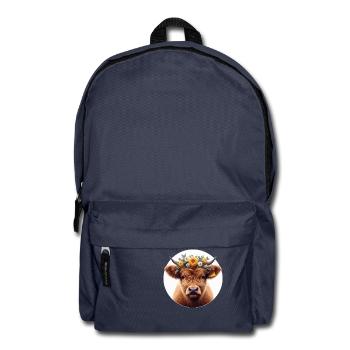 Highlander Calf with Flowers 2 - Backpack - navy - Front