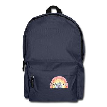 Schulkind Regenbogen bunt - Rucksack - Navy - Vorne