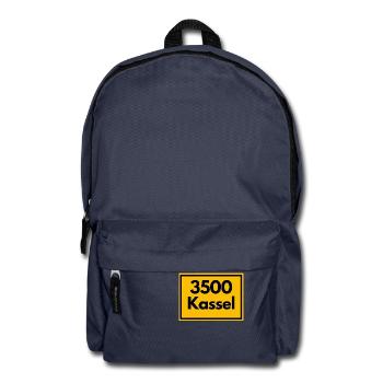 Place sign - then retro old zip code 3500 KASSEL - Backpack - navy - Front