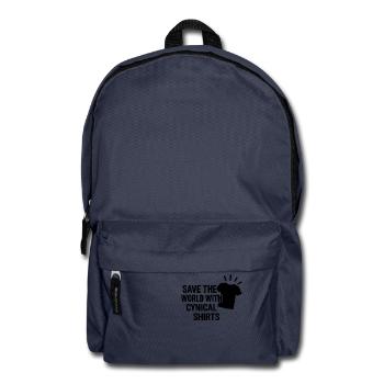 Sauvez le monde avec des T-shirts cyniques - Sac à dos - bleu marine - Devant