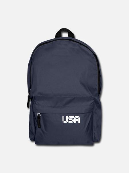 USA Logo - Slogan - United States of America - Rucksack - Navy