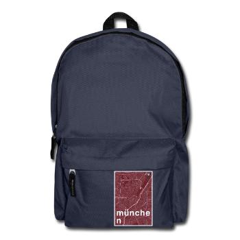 Munich hipster city map red - Backpack - navy - Front