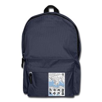 Hong Kong Hipster Stadt Karte schwarz weiß - Rucksack - Navy - Vorne