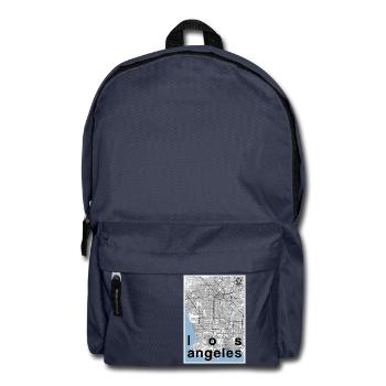 Los Angeles hipster city map black white - Backpack - navy - Front