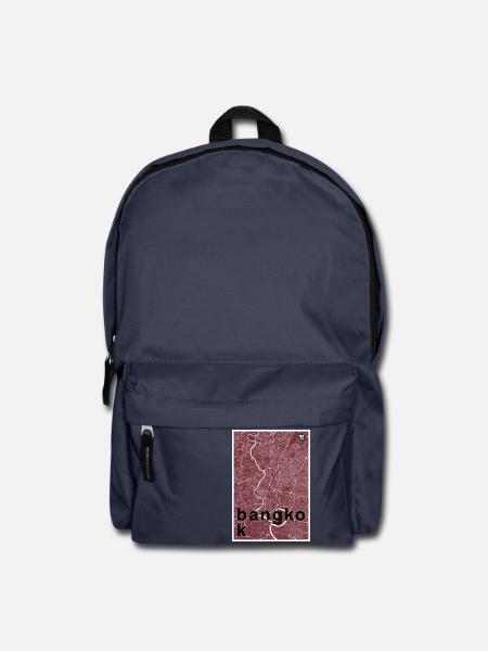 Bangkok Hipster Stadt Karte rot - Rucksack - Navy