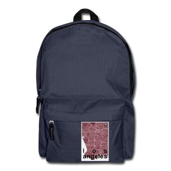 Los Angeles hipster city map red - Backpack - navy - Front