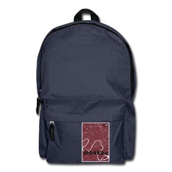 Moscow hipster city map red - Backpack - navy - Front