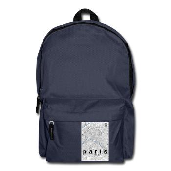 Paris hipster city map black white - Backpack - navy - Front