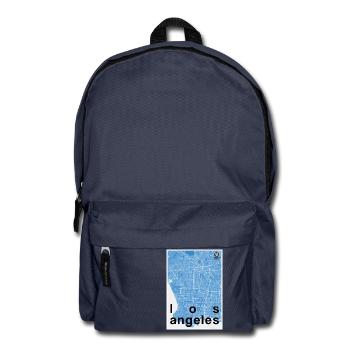Los Angeles hipster city map blue - Backpack - navy - Front