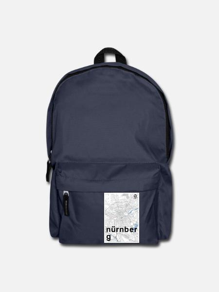 Nürnberg Hipster Stadt Karte schwarz weiß - Rucksack - Navy