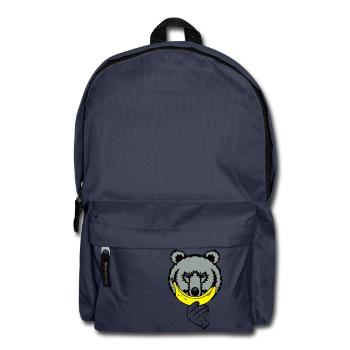 teddy bear smiling banana smiley face because - Backpack - navy - Front