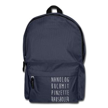 Geocacher: Nanologbuch-mit-Pinzette-Rausoler - Rucksack - Navy - Vorne