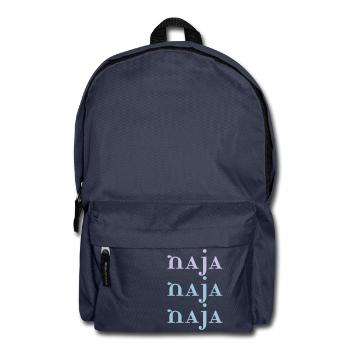 Naja Schriftzug Idee Geschenk Motto Wort - Rucksack - Navy - Vorne