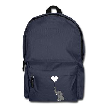 luftballon herz form liebe elefant gluecklich nied - Rucksack - Navy - Vorne