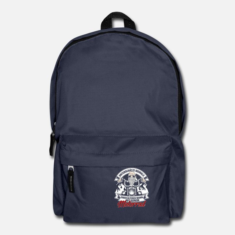 Alter Mann und Motorrad - Rucksack - Navy